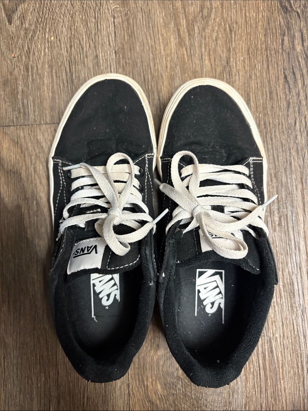 Vans Off the Wall Women's Black Sneakers with White Laces Size 6.5